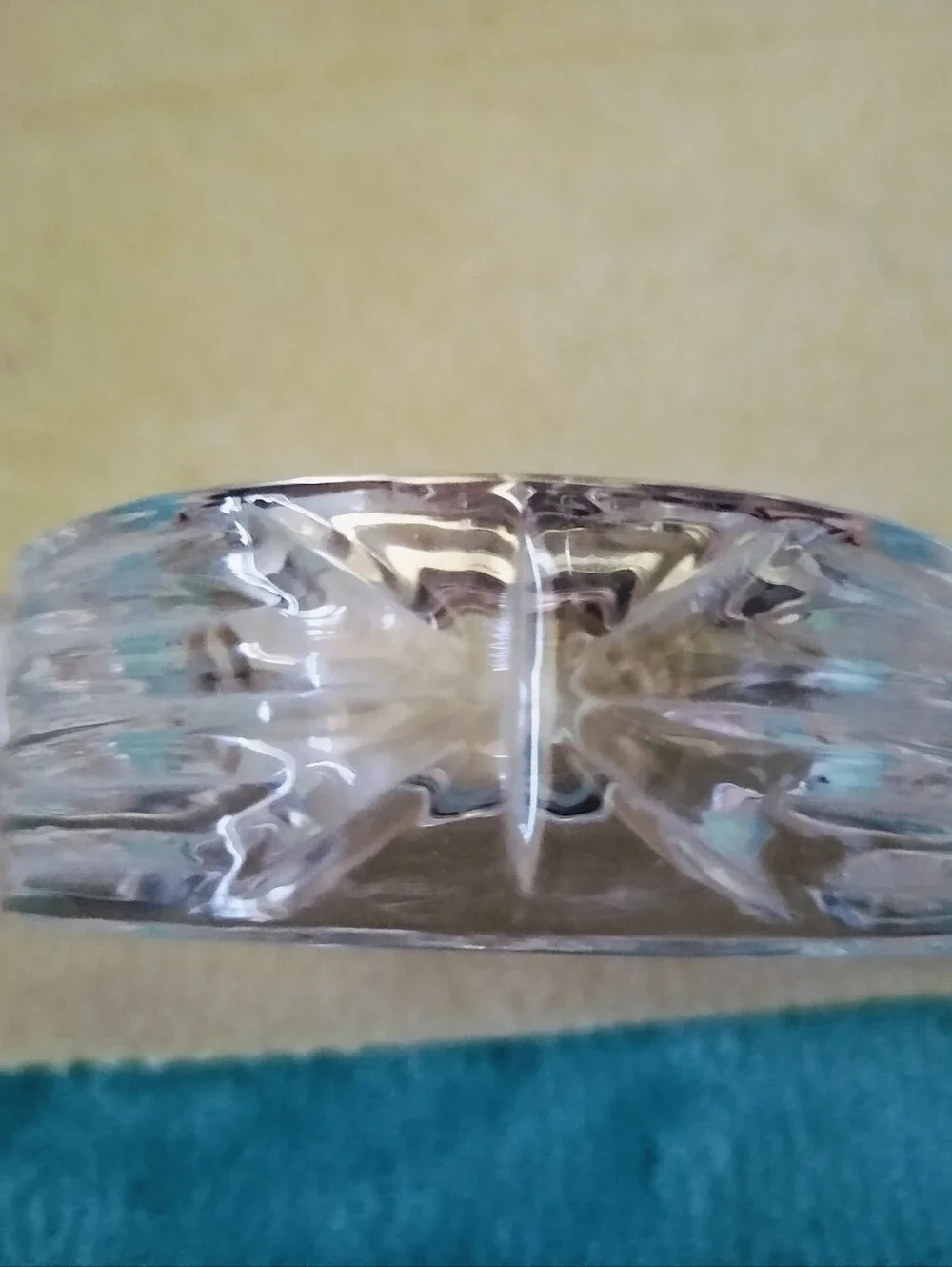 Vintage Royal Gallery 24% Lead Crystal Desk Clock Quartz, Needs Battery